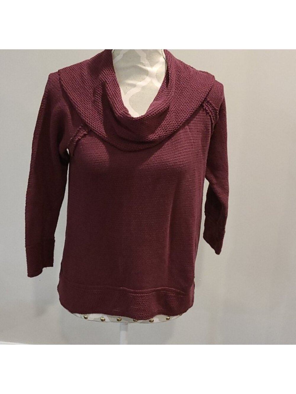 Lucky Brand Burgundy knit cowl neck sweater